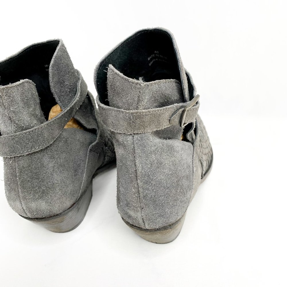 FREE PEOPLE Venture Ankle Boots Woven Suede Stone - Picture 9 of 11